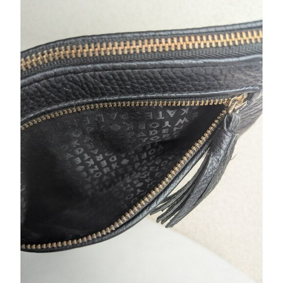 Kate Spade Chester Street Tinie Pebbled Leather Pouch Wallet Black WLRU2657 - Picture 9 of 12